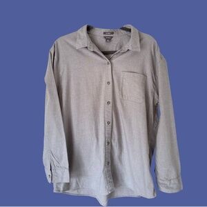 Eddie Bauer L | Boyfriend Fit Oversized Grey Button-Up Shirt